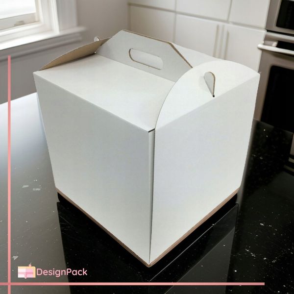 Pudełko na tort 30x30x28cm + Podkład 30 cm styrodurowy biały zdjęcie 7