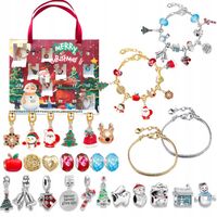 KALENDARZ ADWENTOWY BRANSOLETKA BIŻUTERIA CHARMS ZAWIESZKI 24SZT DIY