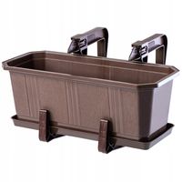 SKRZYNKA BALKONOWA DONICZKA UCHWYTY PODSTAWKA 40cm