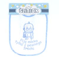 śliniak piję mleko tylko z ..., chłopiec,dziecko