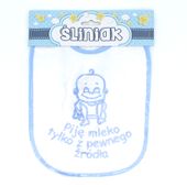 śliniak piję mleko tylko z ..., chłopiec,dziecko
