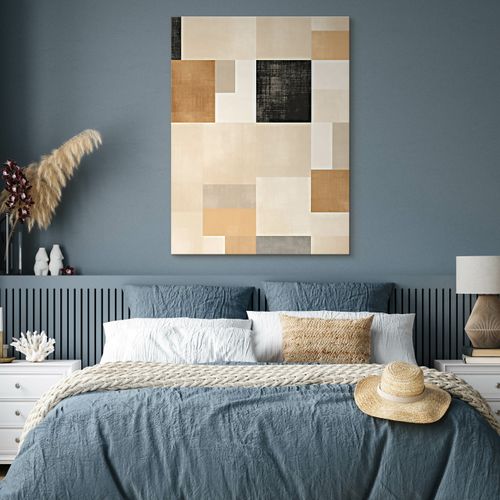 Obraz Do Salonu Kwadraty Abstrakcja Boho Wzór Geometryczny 40cm x 50cm na Arena.pl