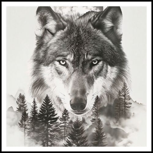 Plakat 90x90cm Wilczy Duch Lasu na Arena.pl