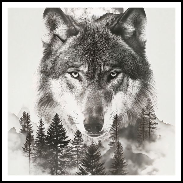 Plakat 90x90cm Wilczy Duch Lasu zdjęcie 3