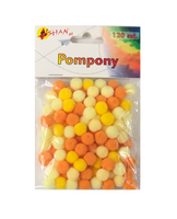 pompony kolorowe mix 120 szt 1 cm shan sp06