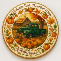 CIASTKO LUKROWANE AUTUMN GARDEN CAR ROZ.L KOŁO JESIEŃ RĘCZNIE ROBIONE