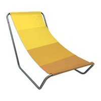 Leżak plażowy składany Ella żółty paski lekki z pokrowcem