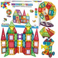 DUŻE KLOCKI MAGNETYCZNE KREATYWNE MAGNETIC TILES 3D ZESTAW 130 EL PREZENT