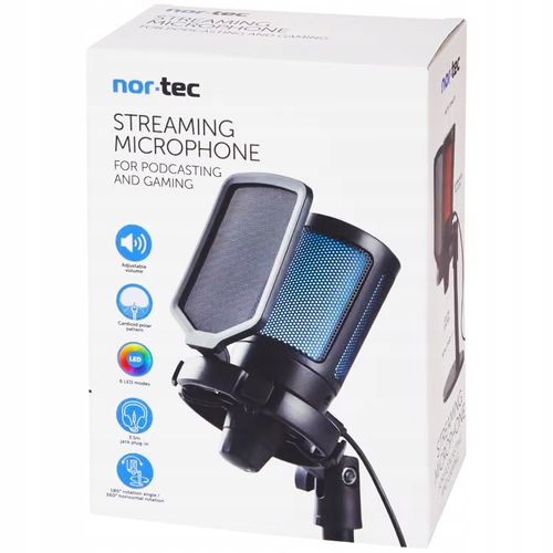 MIKROFON DO STREAMINGU ZE ŚWIATŁEM LED GAMINGOWY OBRACANY DO KOMPUTERA na Arena.pl