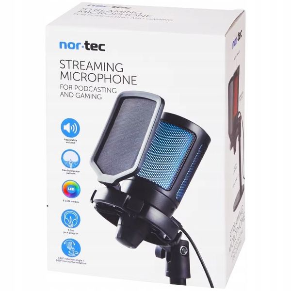 MIKROFON DO STREAMINGU ZE ŚWIATŁEM LED GAMINGOWY OBRACANY DO KOMPUTERA zdjęcie 11