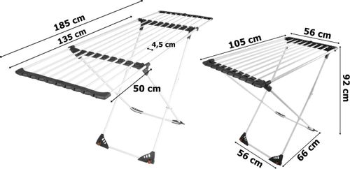 Suszarka na pranie teleskopowa MOJAVE biało-grafitowa na Arena.pl