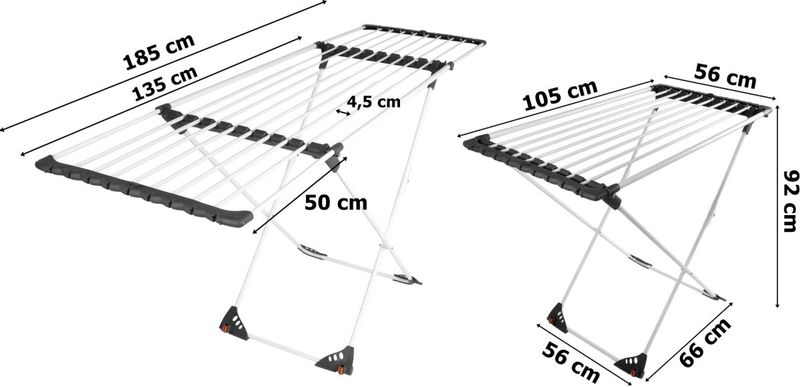 Suszarka na pranie teleskopowa MOJAVE biało-grafitowa zdjęcie 2
