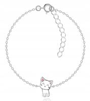 Bransoletka srebrna dla dziewczynki kot kotek celebrytka srebro próba 925