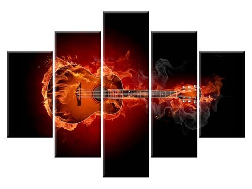 Płonąca gitara 5H 150x105 oryginalny GRATISY na Arena.pl