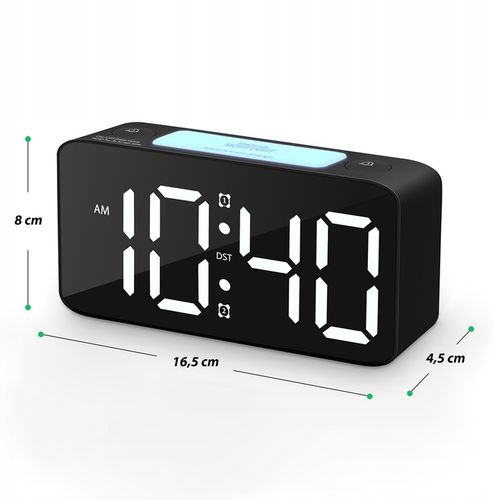 BUDZIK ZEGAR ELEKTRONICZNY RGB LED GŁOŚNY STOJĄCY CYFROWY LAMPKA KABEL USB na Arena.pl