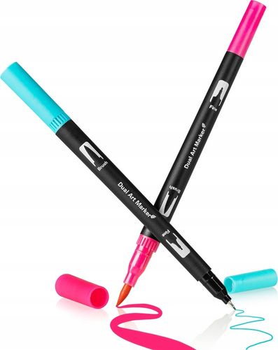 MARKERY AKWARELOWE 24 SZT MAZAKI PISAKI FLAMASTRY DWUSTRONNE WODNE ZESTAW na Arena.pl