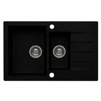 Zlewozmywak granitowy 1,5-komorowy z ociekaczem WESTA 120 deep black 92