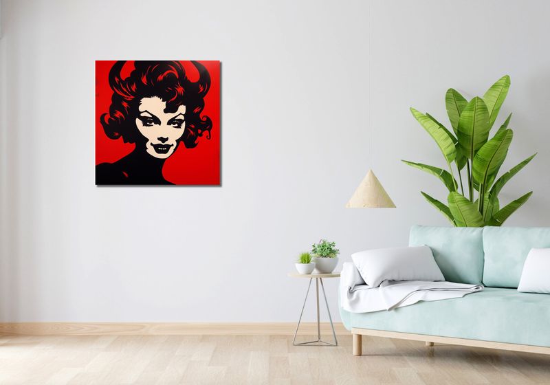 Obraz 70x70cm Czerwona Diablica zdjęcie 2