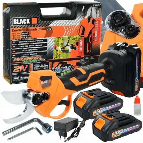 SEKATOR AKUMULATOROWY DO KRZEWÓW GAŁĘZI 30mm 21V + 2 X AKU 2Ah i Ładowarka na Arena.pl