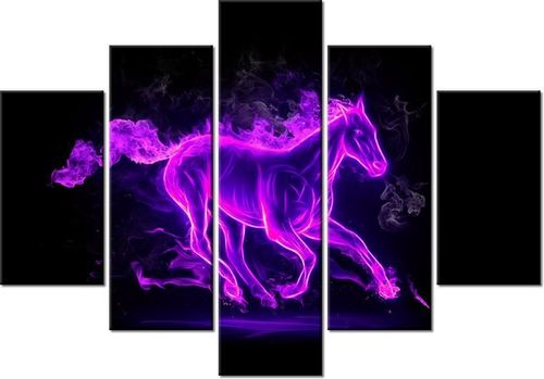 105CM 150CM OBRAZ 5 ELEM FIOLETOWY MUSTANG DRUK na Arena.pl