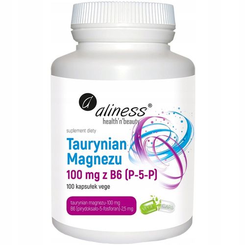 Aliness Taurynian Magnezu 100mg B6 (P-5-P) STRES SKURCZE MIĘŚNI VEGE 100k na Arena.pl