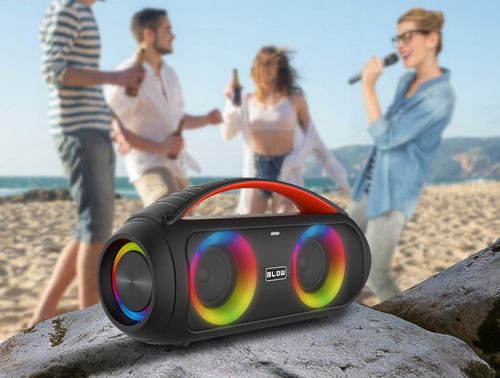 MOCNY GŁOŚNIK BLUETOOTH PRZENOŚNY BOOMBOX MIKROFON PILOT USB SD FM na Arena.pl