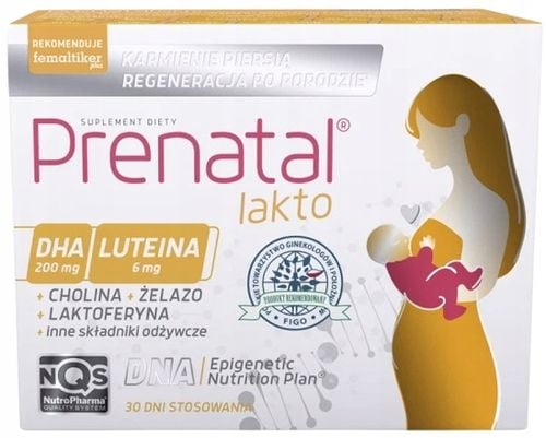 PRENATAL LAKTO żelazo laktoferyna DHA luteina dla kobiet karmiących 60 kaps na Arena.pl