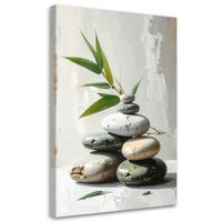Obraz do salonu sypialni biura, Kamienie zen spa bambus na szarym