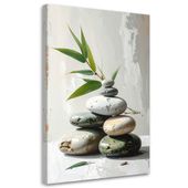 Obraz do salonu sypialni biura, Kamienie zen spa bambus na szarym
