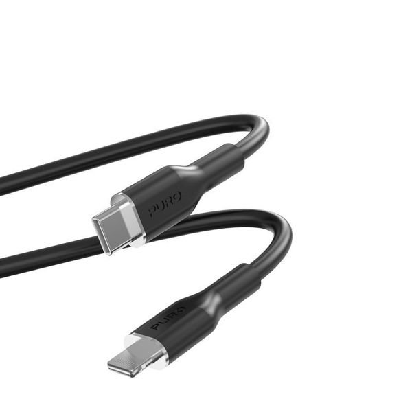 PURO ICON Soft Cable - Kabel USB-C do Lightning MFi 1.5 m (Black) zdjęcie 1