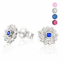 SREBRNE KOLCZYKI Z CYRKONIAMI NA SZTYFT PRÓBA SREBRA 925 DOSTĘPNE RÓŻNE KOLORY