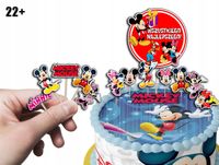 TOPPERY NA TORT (10szt) + duży TOPPER Najlepszego - MYSZKA MICKEY MIKI