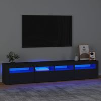 Szafka pod TV z oświetleniem LED, czarna, 210x35x40 cm