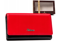 duży, skórzany portfel damski na zatrzask - peterson