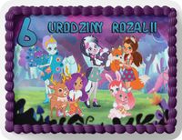 PROSTOKĄTNY OPŁATEK NA TORT A4 20x29CM - ENCHANTIMALS + IMIĘ