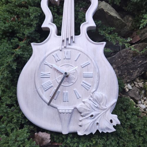 Skrzypce zegar ścienny drewniany w drewnie 60cm na prezent muzyka na Arena.pl
