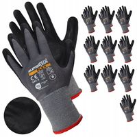 MOCNE Rękawice ROBOCZE rękawiczki OCHRONNE NITRYLOWE PIANKA BHP 10 par