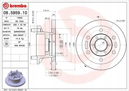 TARCZA HAM PRZOD 290X22 P BREMBO na Arena.pl