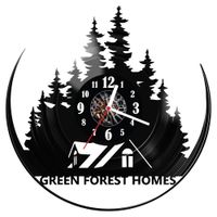 Zegar ścienny z płyty winylowej Domek w lesie 441.14