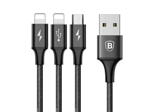 Kabel Baseus 3w1 micro USB + 2x lightning Rapid Series 120cm na Arena.pl