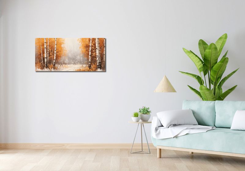 Obraz 90x40cm Jesienne Brzozy zdjęcie 2