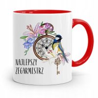 Kubek Czerwony Zegarmistrza Najlepszy Zegarmistrz Z Nadrukiem Ze Zdjęciem