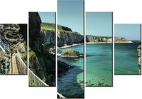 105CM 150CM OBRAZ 5 ELEM PEJZAŻ MORSKI DRUK