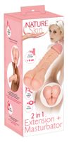 2in1 Masturbator, nakładka przedłużająca penis