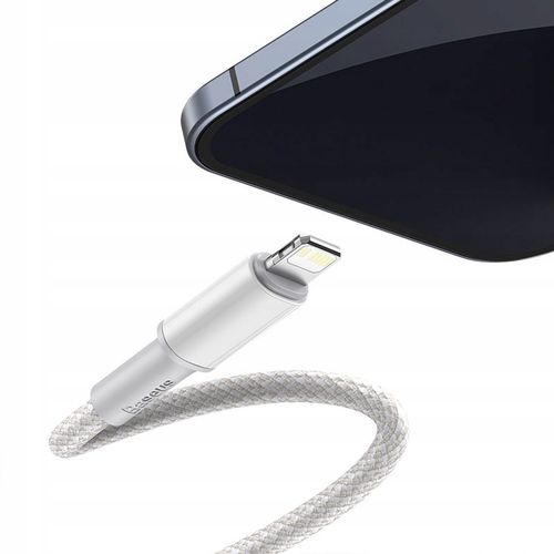Kabel USB-C do Lightning Baseus High Density Braided, 20W, PD, 2m (biały) na Arena.pl