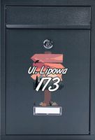 SKRZYNKA POCZTOWA NA LISTY twój napis nadruk ADRES NUMER DOMU antracyt