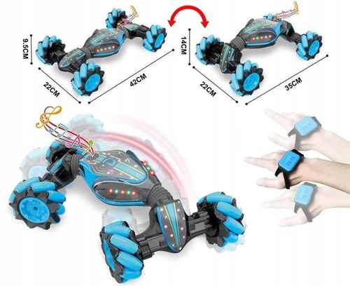 SAMOCHÓD STEROWANY GESTAMI RĘKĄ 4x4 +PILOT RC DRIFT+25km/h+duża bateria na Arena.pl