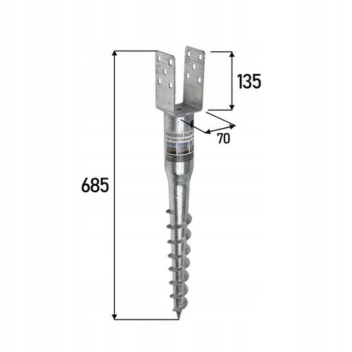 Podstawa słupa - wkręcana do ziemi - PWU 70x685x1,8 na Arena.pl