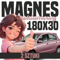 Reklama magnetyczna magnes reklamowy na auto firmowe 180x30 cm - 2 szt