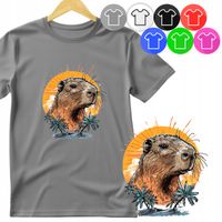 KOSZULKA DZIECIĘCA T-SHIRT - KAPIBARA ZWIERZE GRYZOŃ - XXS 98-104